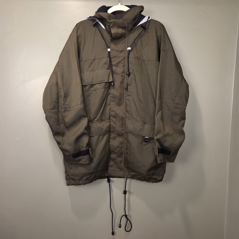 Banana Republic Men's Utility Jacket‎ Reflective Packable Hood, Size S, Green